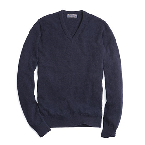 Cashmere V-Neck Sweater - Navy